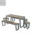 Стол со скамьями, код 2056